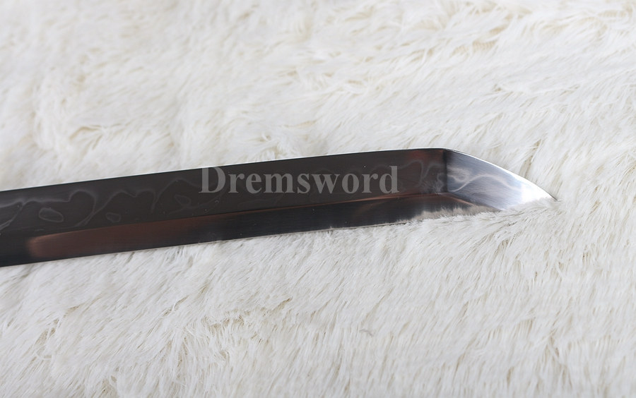 Hand forged Clay tempered T10 steel japanese samurai katana sword 火焰 hamon full tang sharp battle ready.