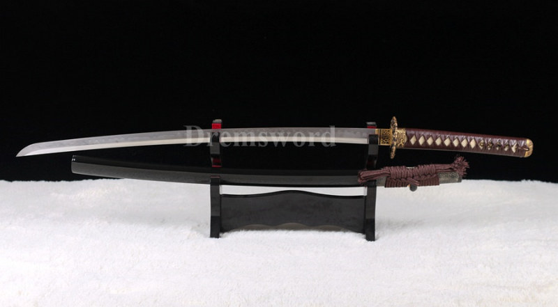 Fully Handmade Clay tempered T10 steel real hamon japanese samurai katana sword full tang sharp traditional hand abrasive.