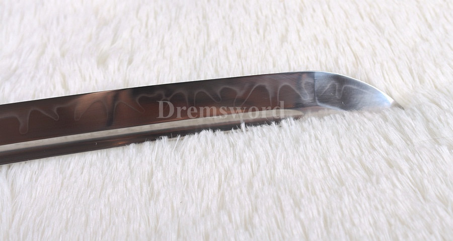 Handmade katana Clay Tempered T10 steel real（火焰）Hamon Japanese Samurai Sword full tang sharp.