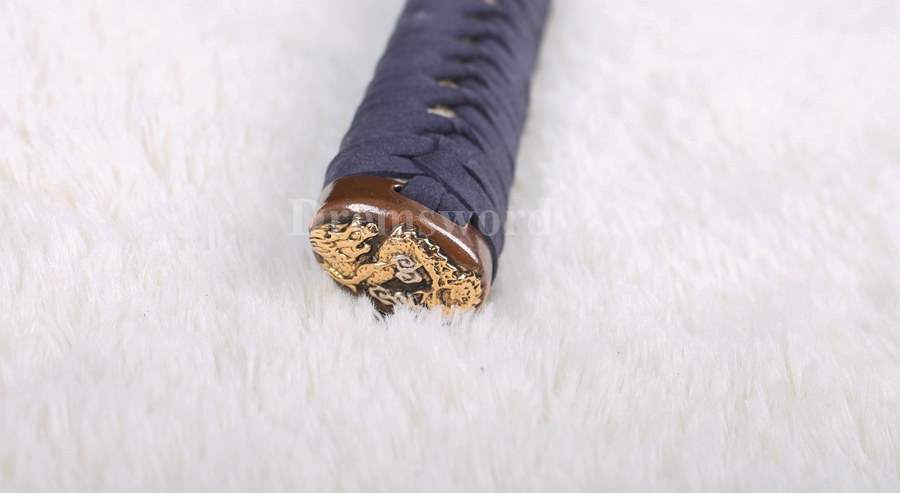 High quality katana Clay tempered T10 steel japanese samurai sword full tang sharp battle ready Genuine Ray skin+ox horn saya.