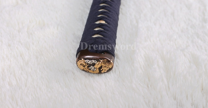 Battle ready Hand forged Clay tempered T10 steel japanese samurai katana sword full tang sharp Dragon Theme tsuba set.