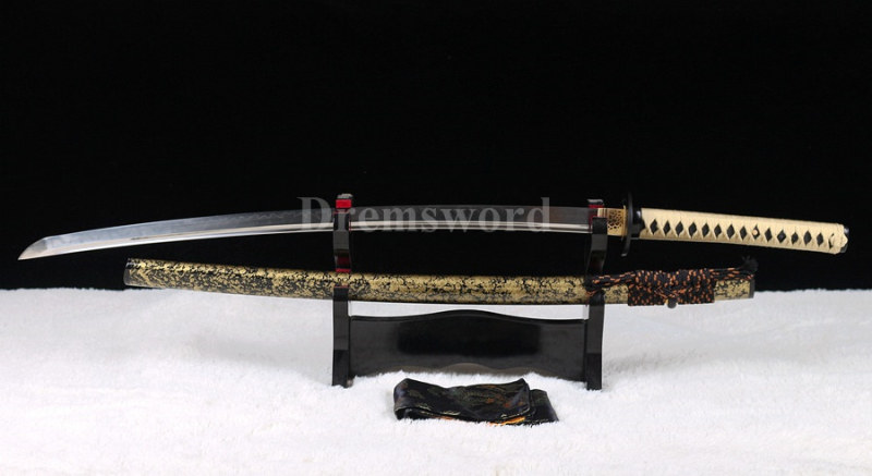 Handmade katana Clay Tempered T10 steel real（火焰）Hamon Japanese Samurai Sword full tang sharp.