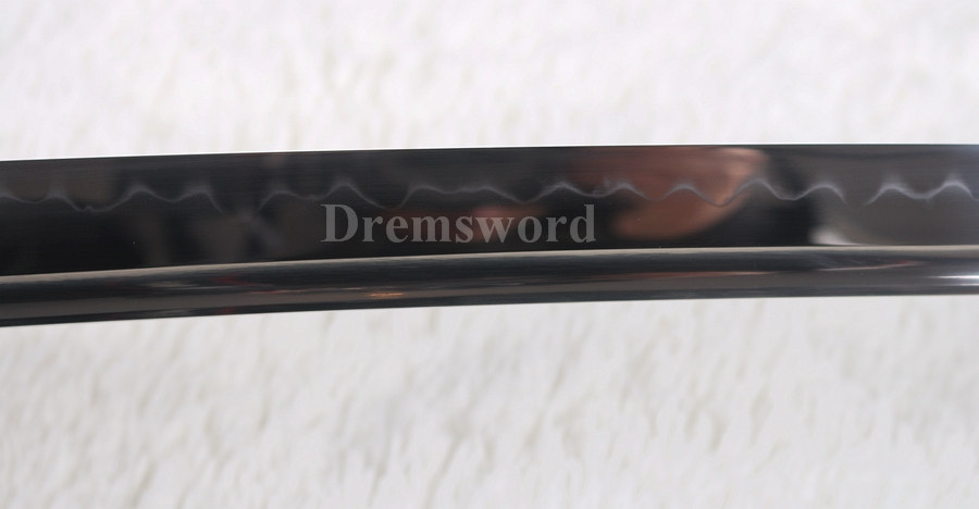 High quality katana Clay tempered T10 steel japanese samurai sword full tang sharp battle ready Genuine Ray skin+ox horn saya.