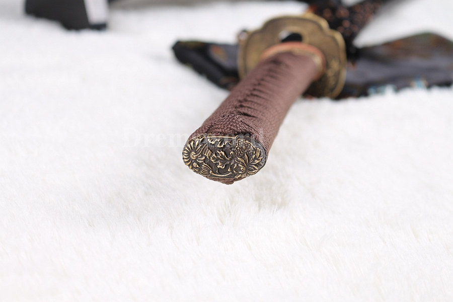 High quality Clay tempered folded steel japanese samurai sword full tang battle ready sharp