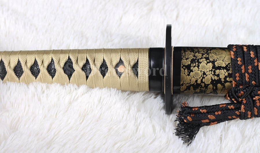 Handmade katana Clay Tempered T10 steel real（火焰）Hamon Japanese Samurai Sword full tang sharp.