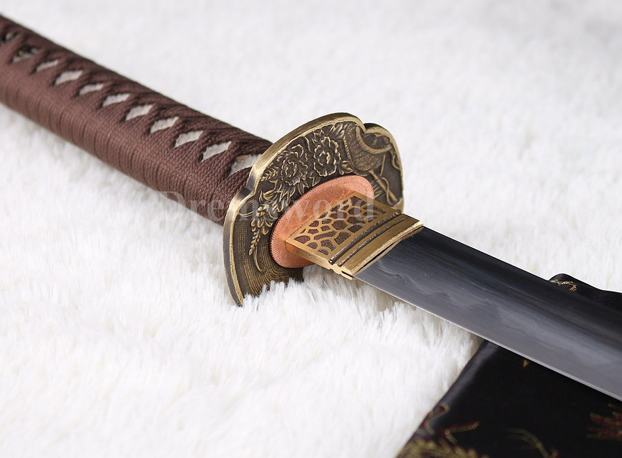 High quality Clay tempered folded steel japanese samurai sword full tang battle ready sharp