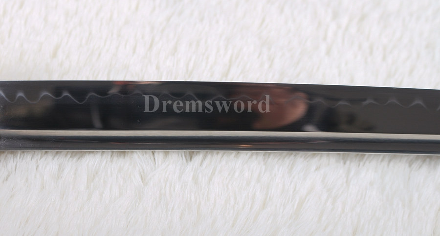 High quality katana Clay tempered T10 steel japanese samurai sword full tang sharp battle ready Genuine Ray skin+ox horn saya.