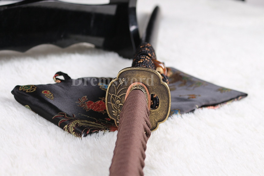 High quality Clay tempered folded steel japanese samurai sword full tang battle ready sharp