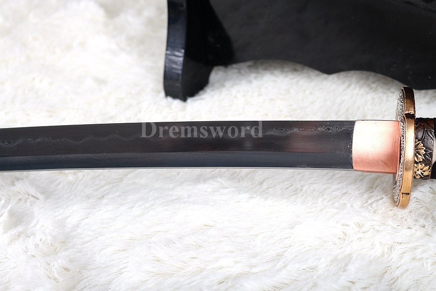 Handmade katana Japanese samurai Sword folded steel Clay Tempered full tang battle ready sharp blade.