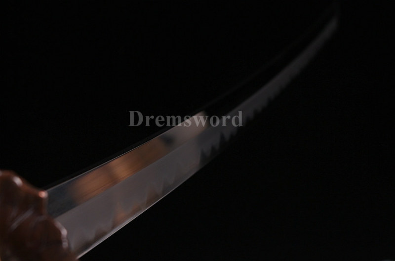 Hand forged wakizashi Clay tempered folded steel japanese samurai sword full tang sharp