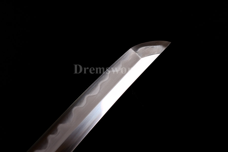 Hand forged wakizashi Clay tempered folded steel japanese samurai sword full tang sharp