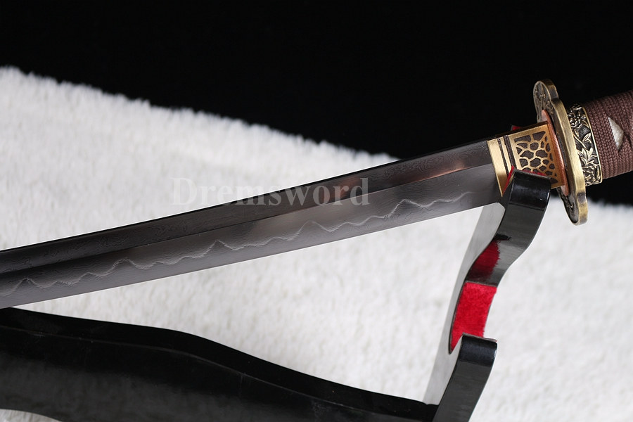 High quality Clay tempered folded steel japanese samurai sword full tang battle ready sharp