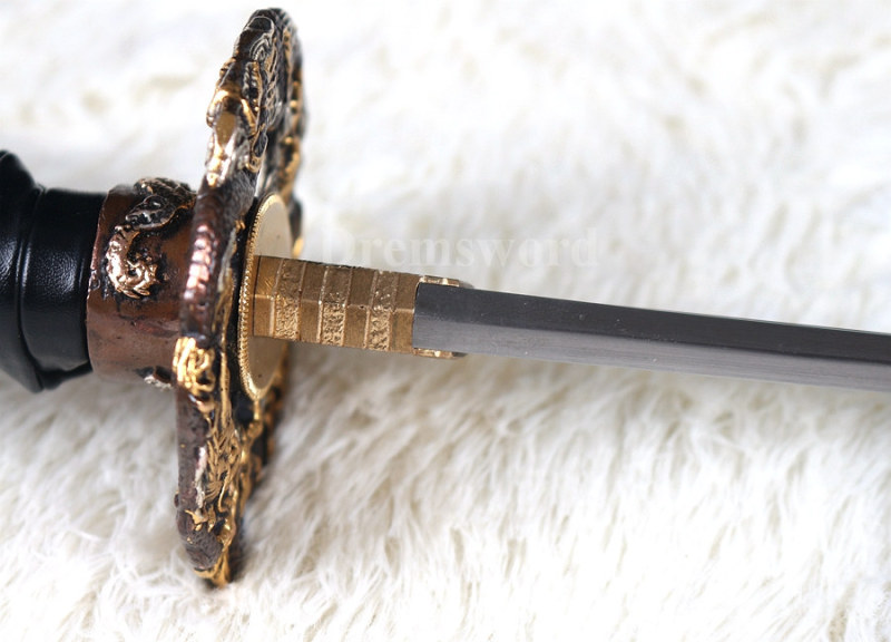 Clay Tempered Folded Steel Abrasive blade Japanese Samurai Sword Katana full rayskin saya Sharp battle ready.