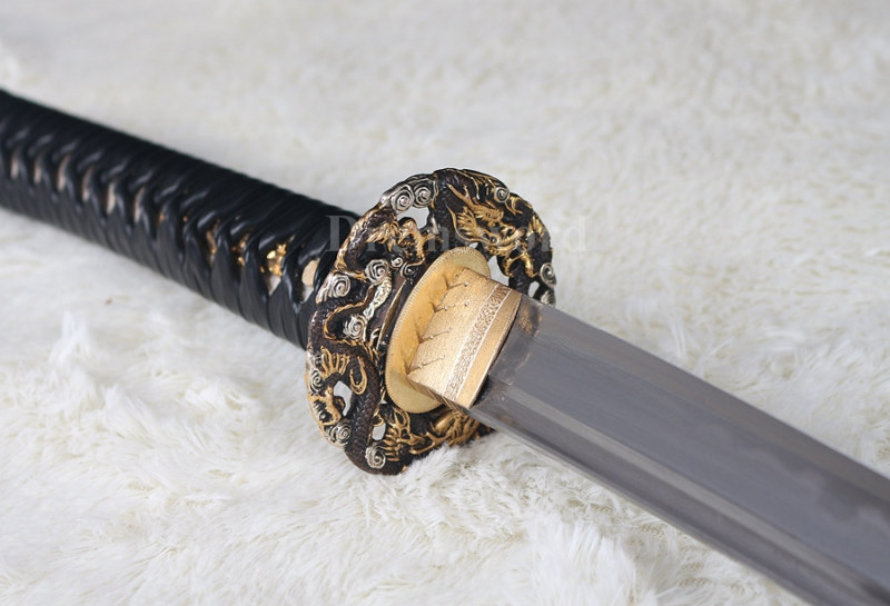 Clay Tempered Folded Steel Abrasive blade Japanese Samurai Sword Katana full rayskin saya Sharp battle ready.