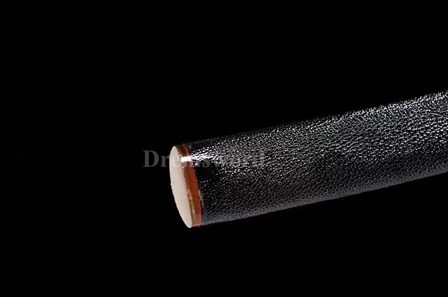 Hand forged Clay tempered katana japanese samurai sword Folded steel Feather-shaped pattern texture full tang sharp.