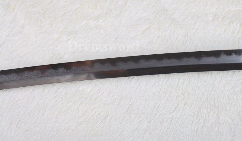 Hand forged clay tempered Folded Steel Hazuya Polish Japanese Samurai Katana Sword blossom engraved Razor Sharp.