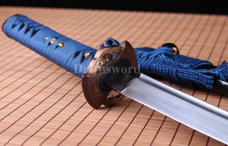 hand forge 9260 spring Steel wakizashi Japanese Samurai Sword full tang sharp.