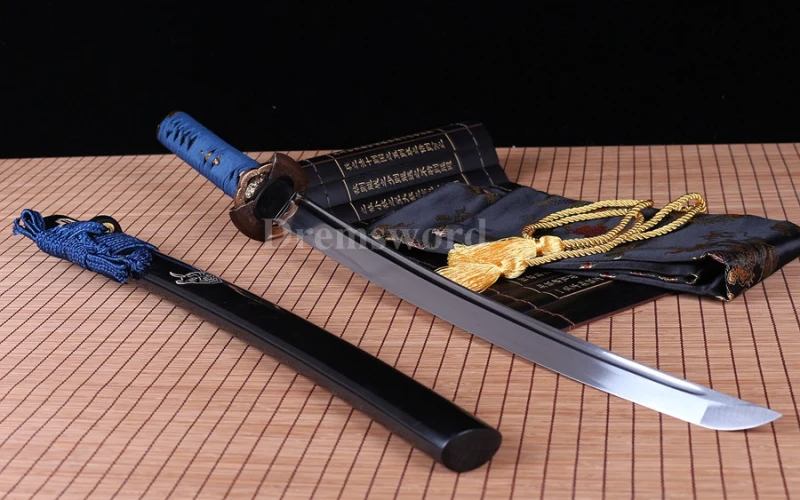 hand forge 9260 spring Steel wakizashi Japanese Samurai Sword full tang sharp.