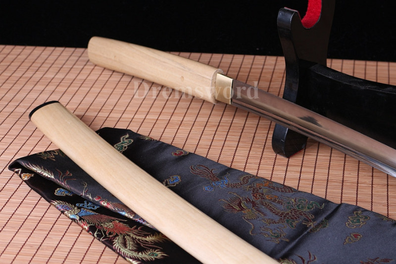 handmade 9260 spring steel shirasaya Japanese samurai sword full tang battle ready very sharp.