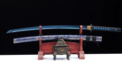 Blue Blade Katana Japanese Samurai Sword 1095 High Carbon Steel full tang battle ready sharp Shinogi-Zukuri