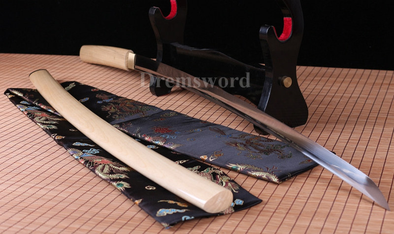 handmade 9260 spring steel shirasaya Japanese samurai sword full tang battle ready very sharp.