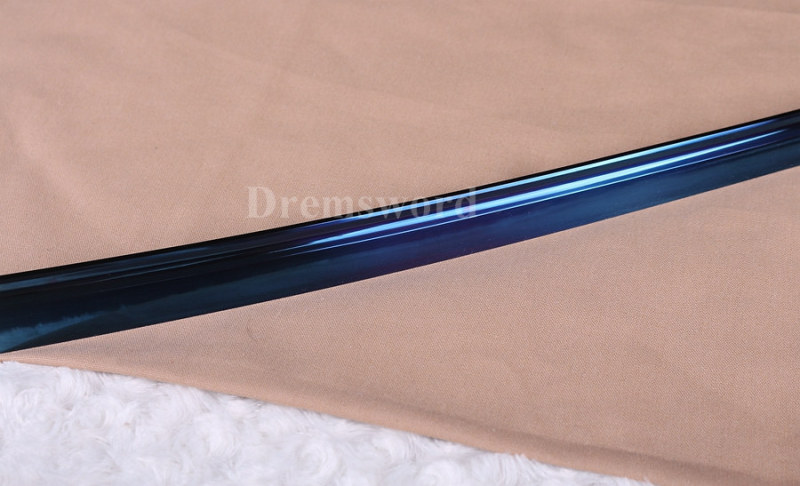 high quality Blue Blade Katana Japanese Samurai Sword 1095 High Carbon Steel full tang battle ready sharp iron tsuba.