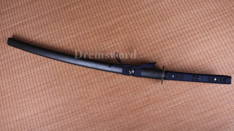 high quality Blue Blade Katana Japanese Samurai Sword 1095 High Carbon Steel full tang battle ready sharp iron tsuba.