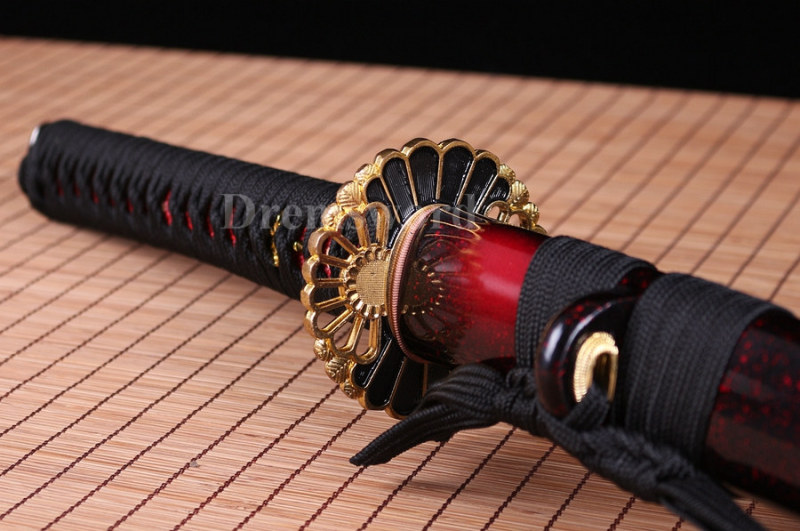 hand forge damascus folded steel unokubi-zukuri japanese samurai katana sword razor sharp