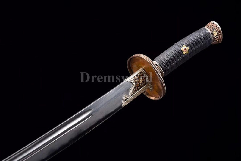 Handmade Clay Tempered Folded Steel Chinese DAO qing Dynasty Swords Sharp Bldae Hazuya Polish Full Rayskin Wrap.