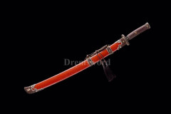 Handmade Clay Tempered Folded Steel Chinese DAO qing Dynasty Red Sword Sharp Bldae Hazuya Polish Full Rayskin Wrap Shobu-Zukuri