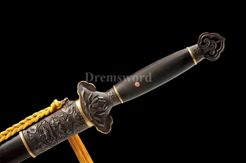 Top quality hand forge Chinese jian song dynasty 宋剑 laminated Feather Grain Folded Steel full tang sharp.