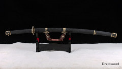Top Quality Hand Forged Japanese Folded Steel Clay Tempered Blade Tachi sword Razor Sharp Shinogi-Zukuri Black