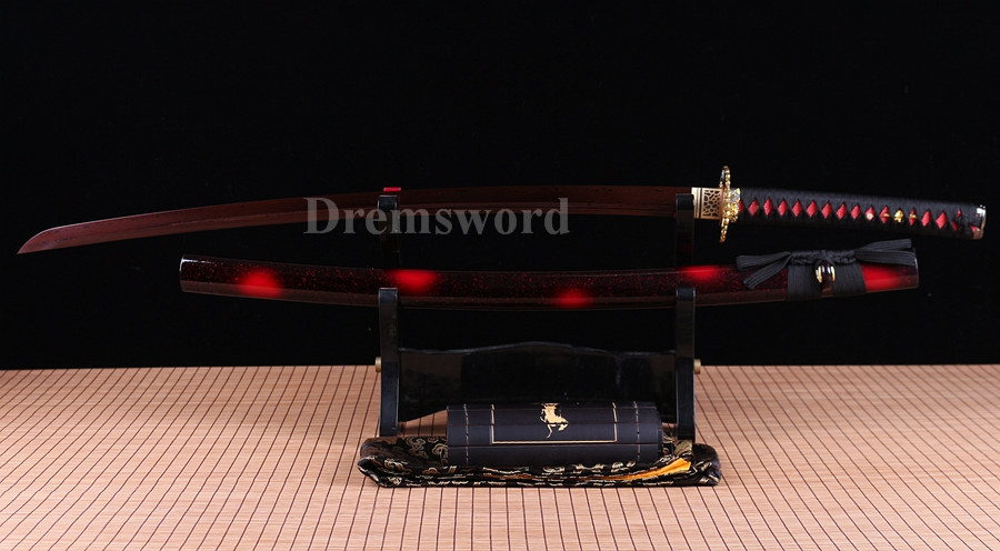 hand forge damascus folded steel unokubi-zukuri japanese samurai katana sword razor sharp