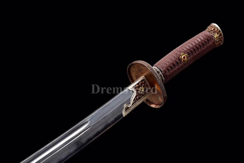 Handmade Clay Tempered Folded Steel Chinese DAO qing Dynasty Swords Sharp Bldae Hazuya Polish Full Rayskin Wrap.