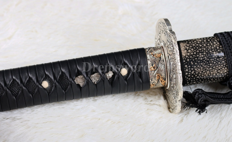 Hand forged clay tempered Folded Steel Hazuya Polish Japanese Samurai wakizashi Sword blossom engraved Razor Sharp.