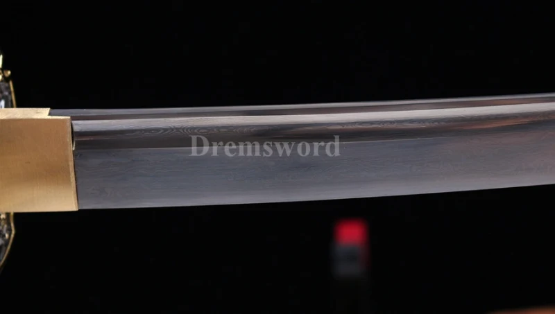 hand forged damascus folded steel blade japanese wakizashi samurai sword full tang sharp.