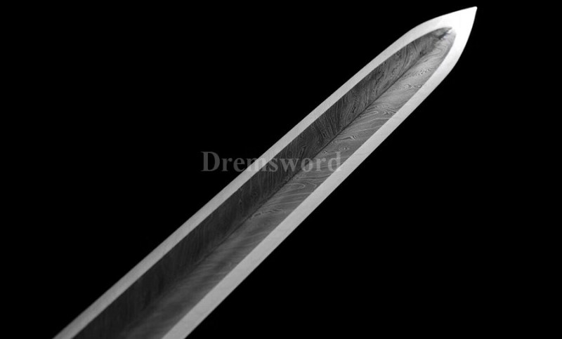 Top quality hand forge Chinese jian song dynasty 宋剑 laminated Feather Grain Folded Steel full tang sharp.