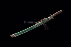 Handmade Clay Tempered Folded Steel Chinese DAO qing Dynasty Swords Sharp Bldae Hazuya Polish Full Rayskin Wrap Shobu-Zukuri Green