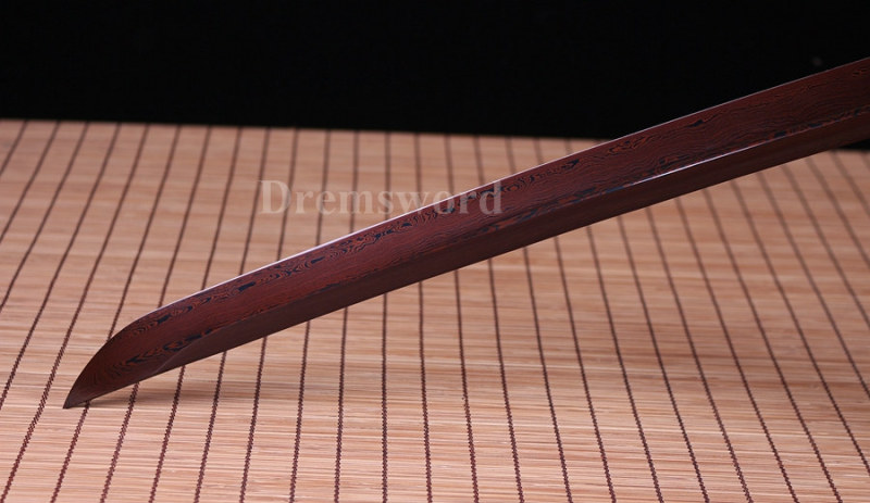 hand forge damascus folded steel unokubi-zukuri japanese samurai katana sword razor sharp