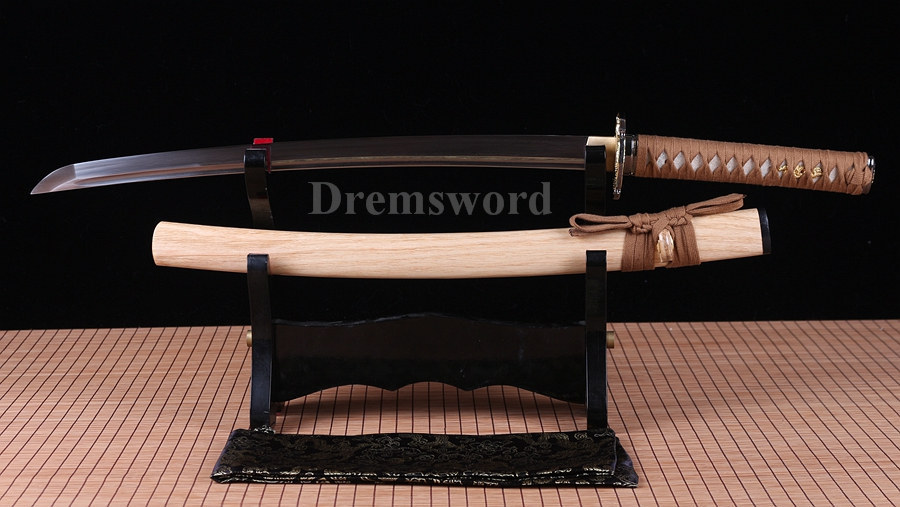 hand forge damascus Folded Steel wakizashi Japanese Samurai Sword Full Tang Sharp Blade.