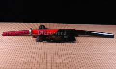 Handmade Folded Steel Unokubi-Zukuri blade Japanese Samurai Katana Sword Full Tang sharp Black & Red Sword Shinogi-Zukuri