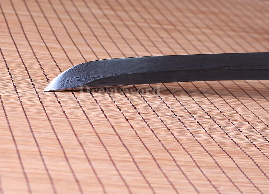 Handmade Red&Black Folded Steel Unokubi-Zukuri blade Japanese Samurai Katana Sword Full Tang sharp.