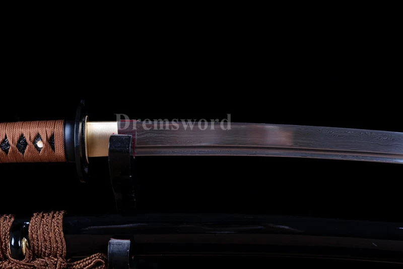 handmade Japanese wakizashi Samurai Sword damascus folded steel battle ready full tang sharp.
