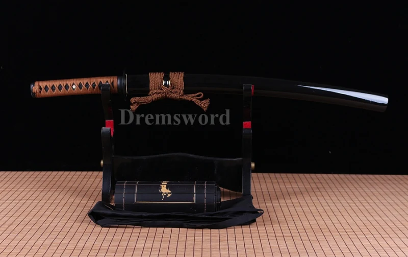 handmade Japanese wakizashi Samurai Sword damascus folded steel battle ready full tang sharp.