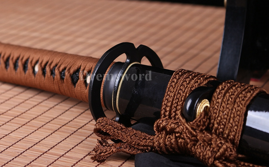 handmade Japanese wakizashi Samurai Sword damascus folded steel battle ready full tang sharp.