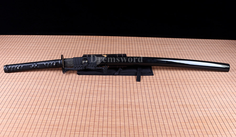 hand forge red&black Folded Steel katana Japanese Samurai Sword Full Tang Sharp no hi.