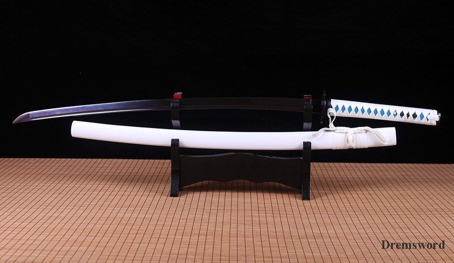 Blue damascus Folded Steel katana Japanese Samurai Sword Full Tang razor sharp battle ready.