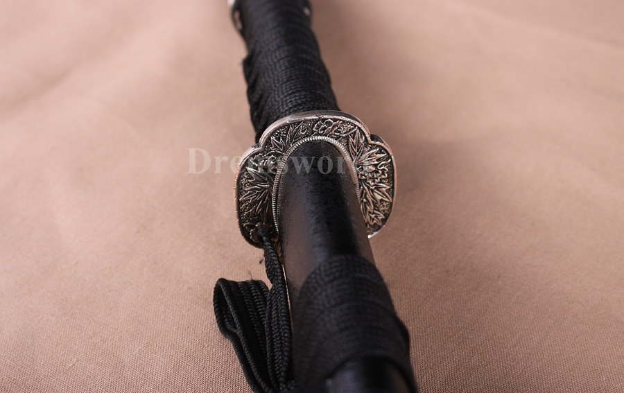 Damascus Folded Steel katana Japanese Samurai Sword Full Tang Sharp Blade.