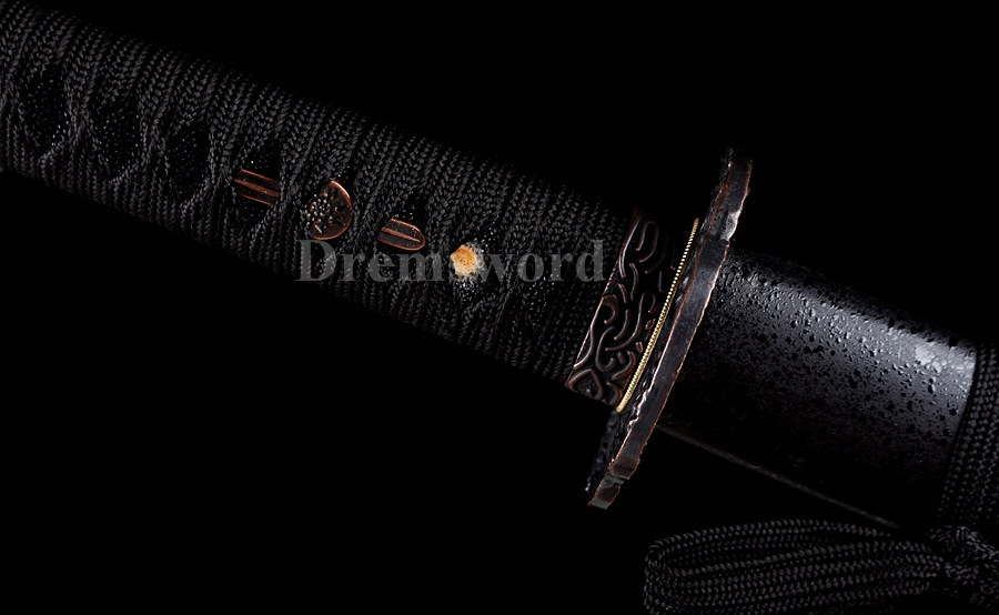 Blue damascus Folded Steel sharp katana Japanese Samurai Sword Full Tang battle ready.