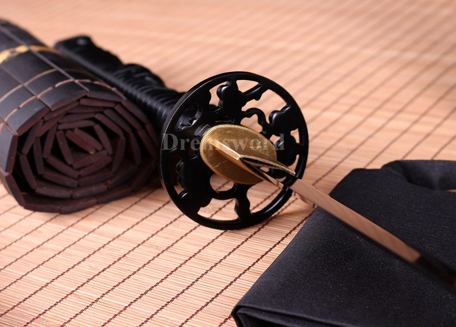 hand forge red&black Folded Steel katana Japanese Samurai Sword Full Tang Sharp no hi.